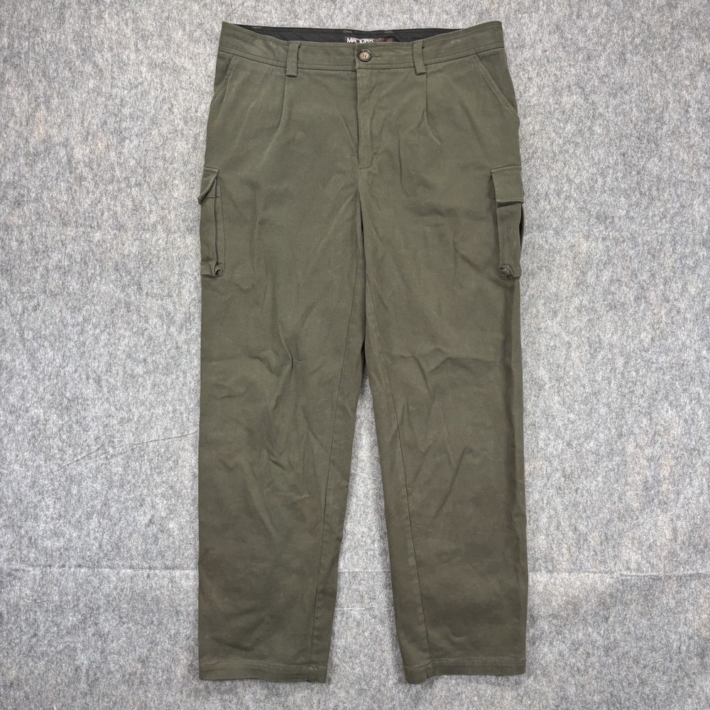 Mr. Turk Cargo Pants Men's 32 x 29 Green Pockets Cotton Stretch